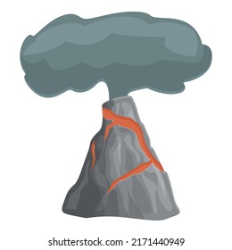 Volcano lava icon cartoon vector. Volcanic eruption. Active mountain