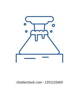 Volcano line icon concept. Volcano flat  vector symbol, sign, outline illustration.