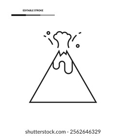 Volcano Line Icon Vector Design.