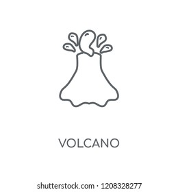 Volcano linear icon. Volcano concept stroke symbol design. Thin graphic elements vector illustration, outline pattern on a white background, eps 10.