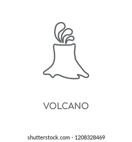 Volcano linear icon. Volcano concept stroke symbol design. Thin graphic elements vector illustration, outline pattern on a white background, eps 10.