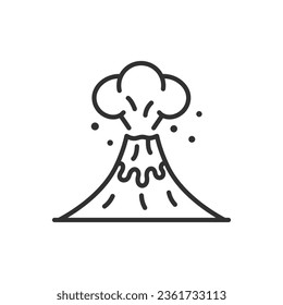 Volcano, linear icon. Line with editable stroke