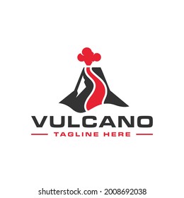 volcano logo design, hot lava and caldera