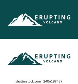 Volcano logo design inspiration natural scenery volcano eruption mountain elegant premium
