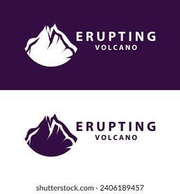 Volcano logo design inspiration natural scenery volcano eruption mountain elegant premium