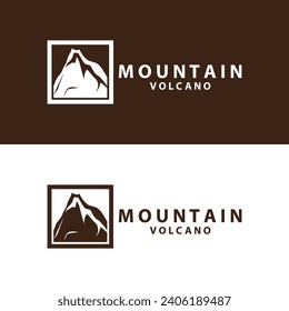 Volcano logo design inspiration natural scenery volcano eruption mountain elegant premium