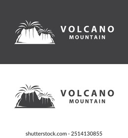 Volcano logo design inspiration natural scenery volcano eruption mountain elegant premium
