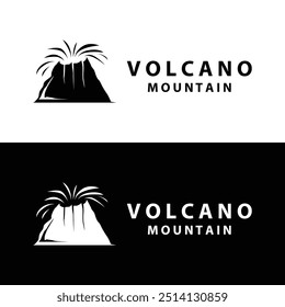 Volcano logo design inspiration natural scenery volcano eruption mountain elegant premium