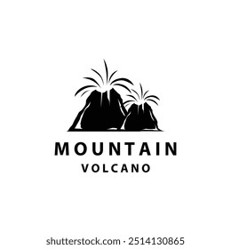 Volcano logo design inspiration natural scenery volcano eruption mountain elegant premium