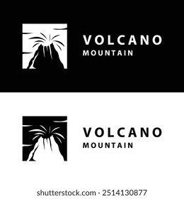 Volcano logo design inspiration natural scenery volcano eruption mountain elegant premium