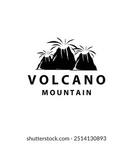 Volcano logo design inspiration natural scenery volcano eruption mountain elegant premium