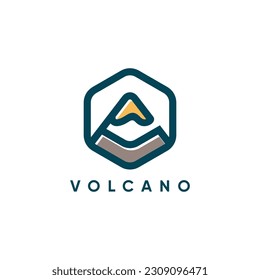 Volcano logo design vector with modern creative style