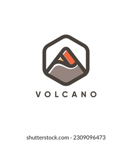 Volcano logo design vector with modern creative style