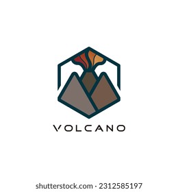 Volcano logo design vector with modern creative style