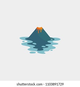 volcano logo and icon design vector