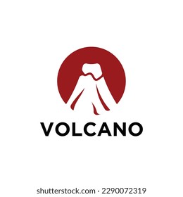 volcano logo with modern design and mountain peak vector