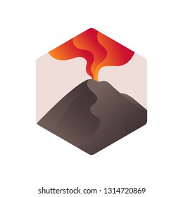 Volcano Logo Template. Mountain Logotype Isolated. Mountain Vector Illustration.