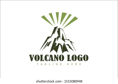 volcano logo template with splash explosion