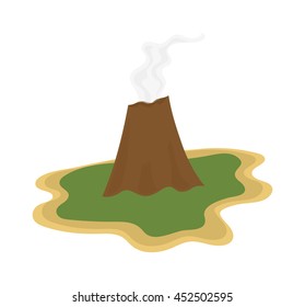 Volcano magma nature blowing up with smoke vector isolated