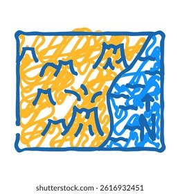volcano map doodle icon sketch vector. volcano map sign. isolated symbol illustration