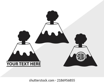 Volcano monogram SVG Printable Vector Illustration svg
