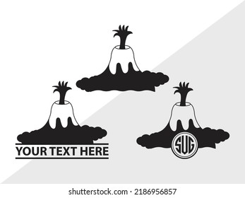 Volcano monogram SVG Printable Vector Illustration svg