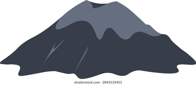 Volcano Mountain with Crater Flat Vector Illustration, Simple Geologic Nature Landscape Element Icon, Dormant Volcanic Peak Graphic Design Isolated on White