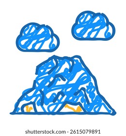 volcano mountain doodle icon sketch vector. volcano mountain sign. isolated symbol illustration