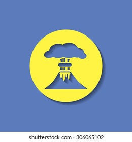 volcano mountain erupting icon