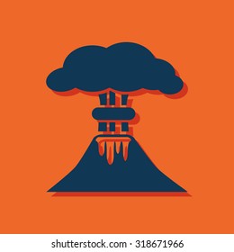 volcano mountain erupting icon