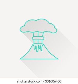 volcano mountain erupting icon