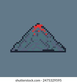 volcano montagne éruption pixel art