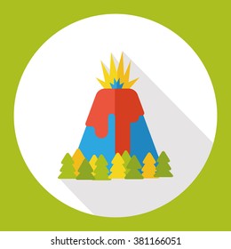 Volcano mountain flat icon