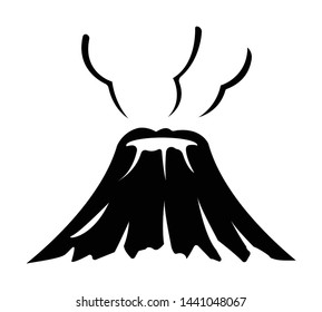 Volcano mountain flat logo illustration