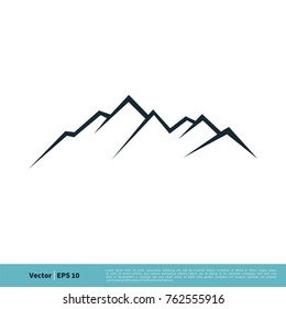 Volcano, Mountain Icon Vector Logo Template Illustration Design. Vector EPS 10.