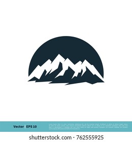 Volcano, Mountain Icon Vector Logo Template Illustration Design. Vector EPS 10.