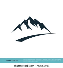 Volcano, Mountain Icon Vector Logo Template Illustration Design. Vector EPS 10.