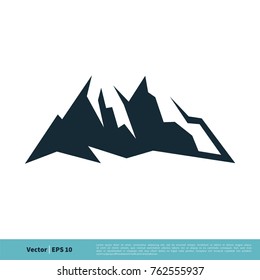 Volcano, Mountain Icon Vector Logo Template Illustration Design. Vector EPS 10.