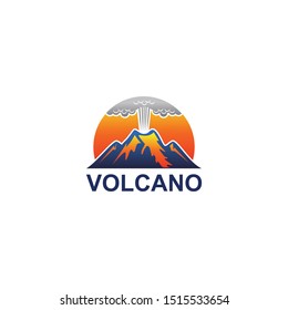 Volcano mountain logo. Simple illustration of volcano mountain vector logo