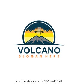 Volcano mountain logo. Simple illustration of volcano mountain vector logo