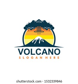 Volcano mountain logo. Simple illustration of volcano mountain vector logo