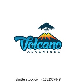 Volcano mountain logo. Simple illustration of volcano mountain vector logo