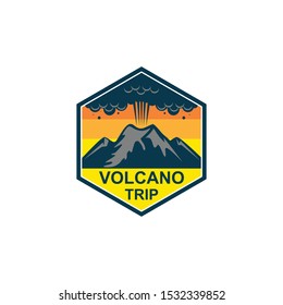 Volcano mountain logo. Simple illustration of volcano mountain vector logo