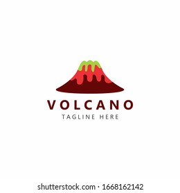 Volcano mountain logo. Simple illustration of volcano mountain vector logo for web design isolated on white background