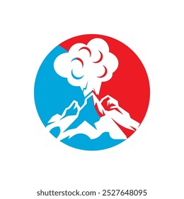 Volcano mountain logo. Simple illustration of volcano mountain vector logo
