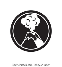Volcano mountain logo. Simple illustration of volcano mountain vector logo