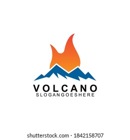 Volcano mountain logo vector. Simple illustration of volcano mountain vector logo