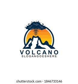 Volcano mountain logo vector. Simple illustration of volcano mountain vector logo