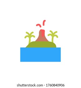 Volcano, ocean, island icon. Simple color vector elements of saving marine icons for ui and ux, website or mobile application