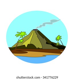 Volcano on an island